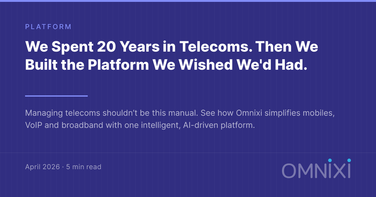 We Spent 20 Years in Telecoms. Then We Built the Platform We Wished We'd Had.
